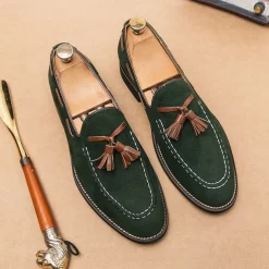 Men's Suede Tassel Loafers – Elegant Slip-On Dress Shoes, Comfortable and Stylish, Perfect for Business, Casual Events, and Formal Occasions