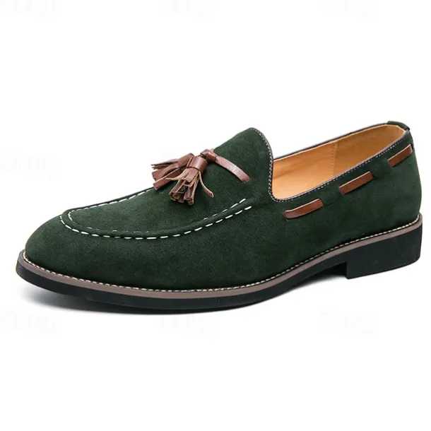 Men's Suede Tassel Loafers – Elegant Slip-On Dress Shoes, Comfortable and Stylish, Perfect for Business, Casual Events, and Formal Occasions
