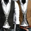 Men's Suit Vest Waistcoat Formal Wedding Work Business 1920s Smart Casual Cotton Polyester Solid Colored Slim Black Brown Vest