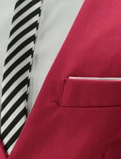 Men's Suit Vest Waistcoat Formal Wedding Work Business / Ceremony / Wedding Fashion 1920s All Seasons Polyester Solid Colored V Neck Slim Wine Black White Navy Blue Vest