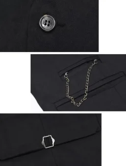 Men's Suit Vest Waistcoat Formal Wedding Work Business / Ceremony / Wedding Fashion 1920s All Seasons Polyester Solid Colored V Neck Slim Wine Black White Navy Blue Vest