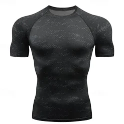 Men's Summer Shirt T shirt Tee Crew Neck Short Sleeve Sports & Outdoor Fitness Vacation Going out Casual Daily Breathable Soft Plain 1 2 Activewear Fashion Sport