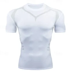 Men's Summer Shirt T shirt Tee Crew Neck Short Sleeve Sports & Outdoor Fitness Vacation Going out Casual Daily Breathable Soft Plain 1 2 Activewear Fashion Sport