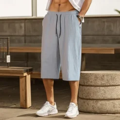 Men's Summer Shorts Pocket Solid Colored Outdoor Sports Short Vacation Casual Casual ArmyGreen Black Low Waist Micro-elastic