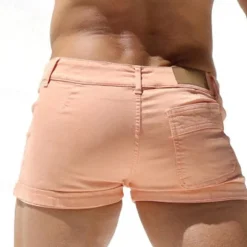 Men's Summer Shorts Work Shorts Casual Shorts Buttons Pocket Solid Color Stripe Comfort Short Formal Party Work Fashion Classic Style Pink Micro-elastic