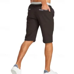 Men's Summer Shorts Work Shorts Pocket Drawstring Plain Comfort Breathable Knee Length Outdoor Business Fashion Casual Black Blue