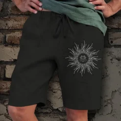 Men's Sun Graphic Prints Shorts Summer Shorts Casual Shorts Mid Waist Streetwear Designer Outdoor Casual Daily Drawstring Elastic Waist Print Designer Clothing Apparel