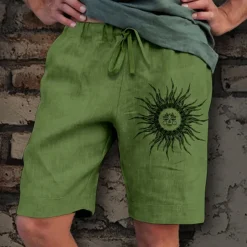 Men's Sun Graphic Prints Shorts Summer Shorts Casual Shorts Mid Waist Streetwear Designer Outdoor Casual Daily Drawstring Elastic Waist Print Designer Clothing Apparel