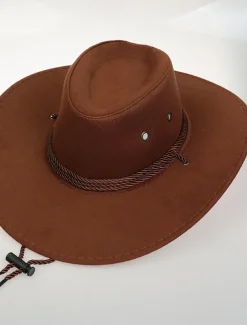 Men's Sun Hat Cowboy Hat Fedora Trilby Hat Black Red Polyester Vintage Style Fashion 18th Century State of Texas Daily Theme Party Solid / Plain Color Sunscreen Cosplay