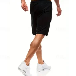 Men's Sweat Shorts Casual Shorts Drawstring Elastic Waist Plain Breathable Soft Casual Weekend Fashion Streetwear Black Grey Micro-elastic