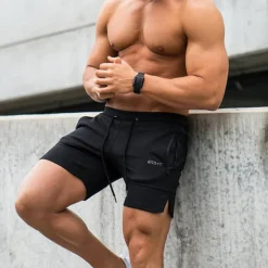 Men's Sweat Shorts Drawstring Elastic Waist Plain Breathable Sports Short Daily Beach Casual / Sporty Athleisure ArmyGreen Black Micro-elastic