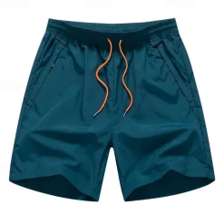 Men's Sweat Shorts Shorts Sport Daily Quick Dry Comfortable Pocket Drawstring Elastic Waist Plain Short Gymnatics Casual Activewear Black Navy Blue Micro-elastic