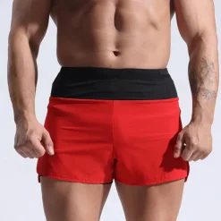 Men's Sweat Shorts Shorts Summer Shorts Pocket Drawstring Elastic Waist Plain Comfort Short Sports Outdoor Daily Going out Fashion Casual Black Red Micro-elastic
