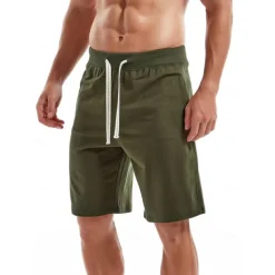 Men's Sweat Shorts Shorts Workout Shorts Casual Shorts Pocket Drawstring Elastic Waist Plain Comfort Breathable Knee Length Casual Daily Holiday Sports Fashion Smoky gray Black Micro-elastic