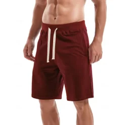 Men's Sweat Shorts Shorts Workout Shorts Casual Shorts Pocket Drawstring Elastic Waist Plain Comfort Breathable Knee Length Casual Daily Holiday Sports Fashion Smoky gray Black Micro-elastic