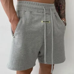 Men's Sweat Shorts Shorts Bermuda shorts Drawstring Elastic Waist Zipper Pocket Plain Comfort Sports Short Outdoor Yoga Daily Fashion Athleisure Black Grey Micro-elastic