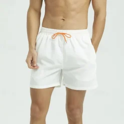 Men's Sweat Shorts Shorts Sport Daily Quick Dry Comfortable Pocket Drawstring Elastic Waist Plain Short Gymnatics Casual Activewear Black White Micro-elastic