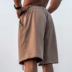 Men's Sweat Shorts Shorts Bermuda shorts Drawstring Elastic Waist Plain Comfort Sports Knee Length Outdoor Daily Fashion Streetwear Black Khaki Micro-elastic