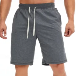 Men's Sweat Shorts Shorts Summer Shorts Beach Shorts Pocket Drawstring Elastic Waist Plain Comfort Breathable Short Holiday Vacation Beach Sports Fashion Black White