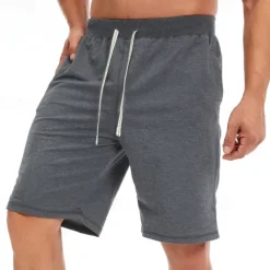Men's Sweat Shorts Shorts Summer Shorts Beach Shorts Pocket Drawstring Elastic Waist Plain Comfort Breathable Short Holiday Vacation Beach Sports Fashion Black White