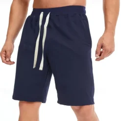 Men's Sweat Shorts Shorts Summer Shorts Beach Shorts Pocket Drawstring Elastic Waist Plain Comfort Breathable Short Holiday Vacation Beach Sports Fashion Black White