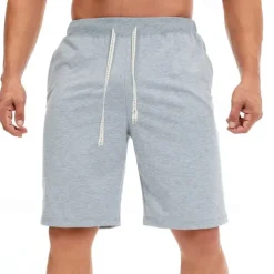 Men's Sweat Shorts Shorts Summer Shorts Beach Shorts Pocket Drawstring Elastic Waist Plain Comfort Breathable Short Holiday Vacation Beach Sports Fashion Black White