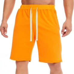 Men's Sweat Shorts Shorts Summer Shorts Beach Shorts Pocket Drawstring Elastic Waist Plain Comfort Breathable Short Holiday Vacation Beach Sports Fashion Black White