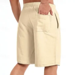 Men's Sweat Shorts Shorts Summer Shorts Beach Shorts Pocket Drawstring Elastic Waist Plain Comfort Breathable Short Holiday Vacation Beach Sports Fashion Black White