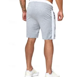 Men's Sweat Shorts Shorts Bermuda shorts Pocket Drawstring Side Stripe Plain Comfort Sports Short Outdoor Casual Daily Streetwear Athleisure Black White Micro-elastic