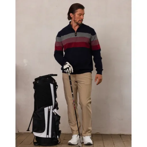 Men's Sweater Black Navy Blue Green Long Sleeve Thermal Warm Top Color Block Fall Winter Golf Attire Clothes Outfits Wear Apparel