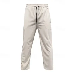 Men's Sweatpants Corduroy Pants Trousers Casual Pants Pocket Elastic Waist Drawstring Plain Comfort Sports Outdoor Daily Fashion Casual Black White Micro-elastic