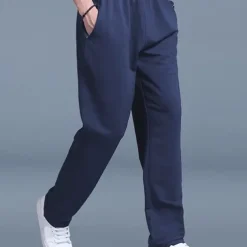 Men's Sweatpants Joggers Casual Pants Straight Leg Sweatpants Drawstring Elastic Waist Straight Leg Plain Outdoor Going out Fashion Streetwear Black Royal Blue Micro-elastic