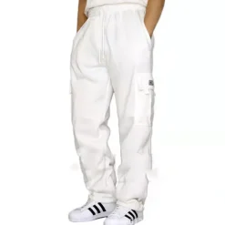 Men's Sweatpants Joggers Trousers Cargo Sweatpants Pocket Plain Comfort Breathable Outdoor Daily Going out Fashion Casual Dark Khaki Black