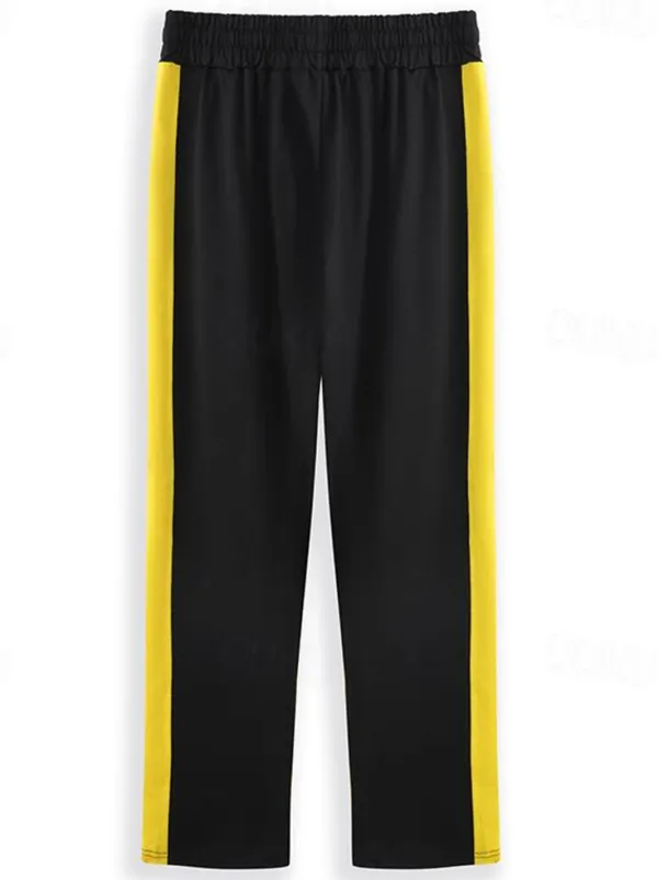 Men's Sweatpants Joggers Tapered pants Trousers Drawstring Elastic Waist Zipper Pocket Color Block Comfort Casual Daily Holiday Sports Stylish Black-White White & Blue Micro-elastic