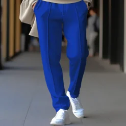 Men's Sweatpants Joggers Trousers Pleated Pants Drawstring Elastic Waist Plain Comfort Breathable Casual Daily Holiday Sports Fashion Black White