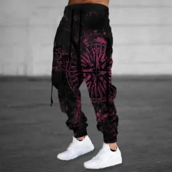 Men's Sweatpants Joggers Trousers Drawstring Side Pockets Elastic Waist Graphic Prints Comfort Breathable Sports Outdoor Casual Daily Cotton Blend Terry Streetwear Designer Black Blue Micro-elastic