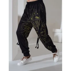 Men's Sweatpants Joggers Trousers Drawstring Side Pockets Elastic Waist Graphic Prints Comfort Breathable Sports Outdoor Casual Daily Cotton Blend Terry Streetwear Designer Black Blue Micro-elastic