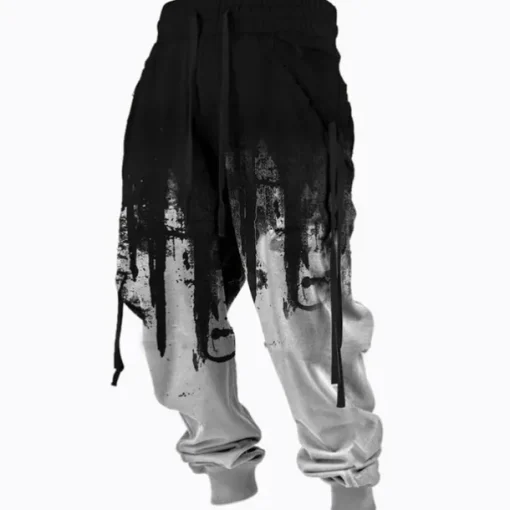 Men's Sweatpants Joggers Trousers Drawstring Side Pockets Elastic Waist Color Block Graphic Prints Comfort Breathable Sports Outdoor Casual Daily Cotton Blend Terry Streetwear Designer Black Blue