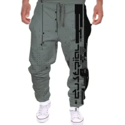 Men's Sweatpants Joggers Trousers Drawstring Side Pockets Elastic Waist Color Block Graphic Prints Comfort Breathable Sports Outdoor Casual Daily Streetwear Designer Black White Micro-elastic
