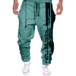 Men's Sweatpants Joggers Trousers Drawstring Side Pockets Elastic Waist Color Block Graphic Prints Comfort Breathable Sports Outdoor Casual Daily Streetwear Designer Black White Micro-elastic