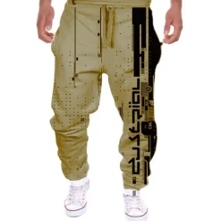 Men's Sweatpants Joggers Trousers Drawstring Side Pockets Elastic Waist Color Block Graphic Prints Comfort Breathable Sports Outdoor Casual Daily Streetwear Designer Black White Micro-elastic