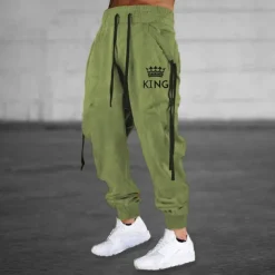 Men's Sweatpants Joggers Trousers Drawstring Side Pockets Elastic Waist Letter Graphic Prints Comfort Breathable Sports Outdoor Casual Daily Terry Streetwear Designer Yellow Orange Micro-elastic