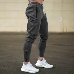 Men's Sweatpants Joggers Trousers Zipper Drawstring Elastic Waist Color Block Comfort Breathable Casual Daily Holiday Sports Fashion Black Army Green