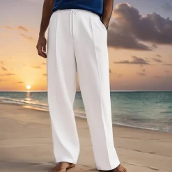 Men's Sweatpants Pocket Drawstring Elastic Waist Plain Comfort Sports Outdoor Daily Casual ArmyGreen Black Micro-elastic