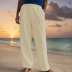 Men's Sweatpants Pocket Drawstring Elastic Waist Plain Comfort Sports Outdoor Daily Casual ArmyGreen Black Micro-elastic