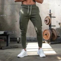 Men's Sweatpants Running Pants Track Pants Pocket Drawstring Elastic Waistband Pants / Trousers Outdoor Sports & Outdoor Athletic Fall Soft Marathon Running Workout Tailored Fit Sportswear Activewear