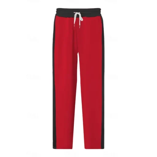 Men's Sweatpants Trousers Casual Pants Patchwork Pocket Drawstring Color Block Comfort Vacation Sports Outdoor Casual Black White Micro-elastic