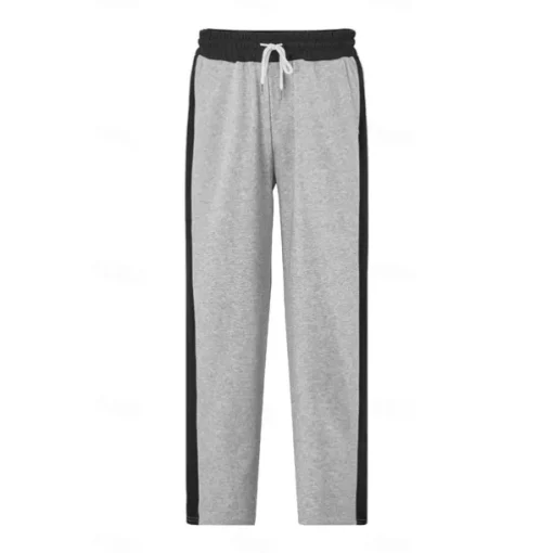 Men's Sweatpants Trousers Casual Pants Patchwork Pocket Drawstring Color Block Comfort Vacation Sports Outdoor Casual Black White Micro-elastic