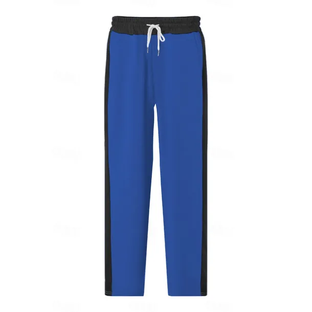 Men's Sweatpants Trousers Casual Pants Patchwork Pocket Drawstring Color Block Comfort Vacation Sports Outdoor Casual Black White Micro-elastic