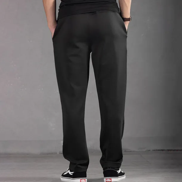 Men's Sweatpants Trousers Casual Pants Straight Leg Sweatpants Pocket Drawstring Elastic Waist Plain Comfort Sports Outdoor Casual Daily Fashion Streetwear Black Navy Blue Micro-elastic